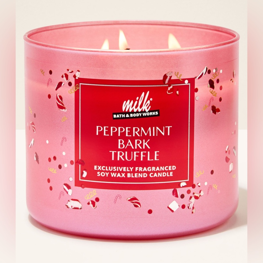 BBW Milk Bar Peppermint Bark Truffle 3 Wick Candle